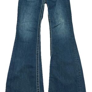 Miss Me Chloe Boot Cut Jeans Women 30 Dark Wash Western Y2K Blue Embroidered